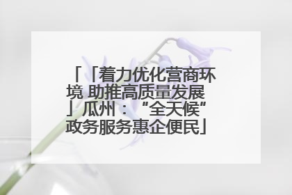 「着力优化营商环境 助推高质量发展」瓜州：“全天候”政务服务惠企便民