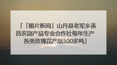 「图片新闻」山丹县老军乡蕃昌农副产品专业合作社每年生产各类玫瑰花产品500多吨