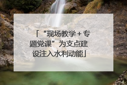 “现场教学＋专题党课”为支点建设注入水利动能
