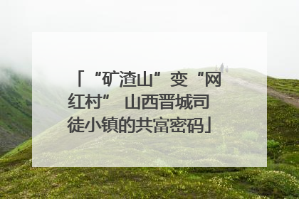 “矿渣山”变“网红村” 山西晋城司徒小镇的共富密码