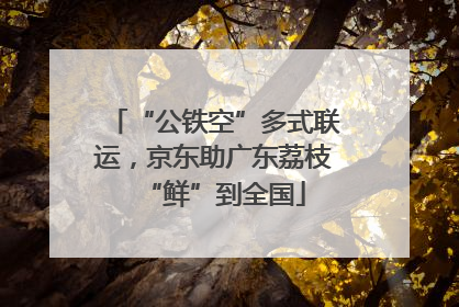 “公铁空”多式联运，京东助广东荔枝“鲜”到全国