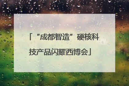 “成都智造”硬核科技产品闪耀西博会