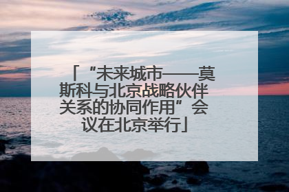 “未来城市——莫斯科与北京战略伙伴关系的协同作用”会议在北京举行