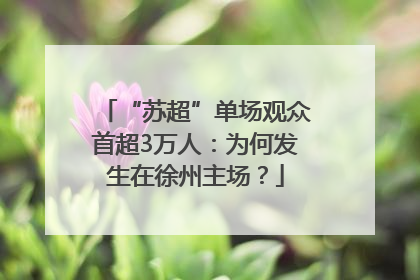 “苏超”单场观众首超3万人：为何发生在徐州主场？