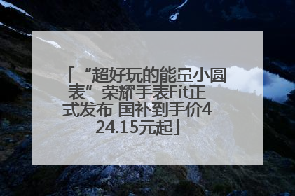 “超好玩的能量小圆表”荣耀手表Fit正式发布 国补到手价424.15元起