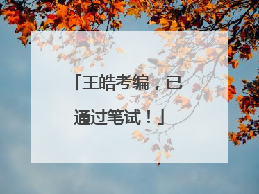 王皓考编，已通过笔试！