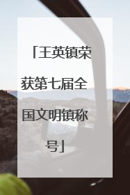 王英镇荣获第七届全国文明镇称号