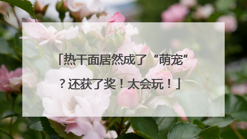 热干面居然成了“萌宠”？还获了奖！太会玩！