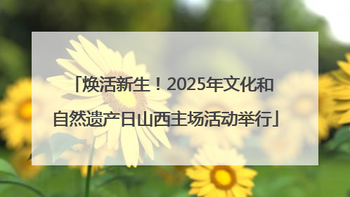焕活新生！2025年文化和自然遗产日山西主场活动举行