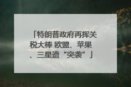 特朗普政府再挥关税大棒 欧盟、苹果、三星遭“突袭”