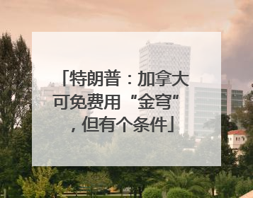特朗普：加拿大可免费用“金穹”，但有个条件