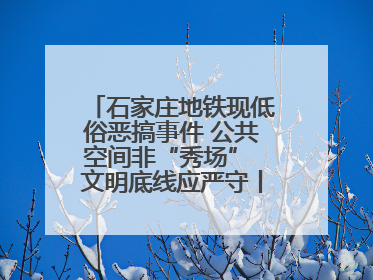 石家庄地铁现低俗恶搞事件 公共空间非“秀场” 文明底线应严守丨有一说一