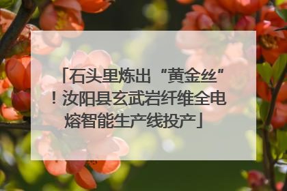 石头里炼出“黄金丝”！汝阳县玄武岩纤维全电熔智能生产线投产