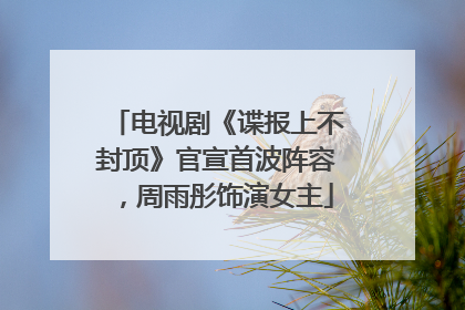 电视剧《谍报上不封顶》官宣首波阵容，周雨彤饰演女主