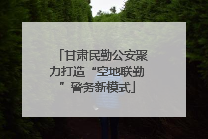 甘肃民勤公安聚力打造“空地联勤”警务新模式