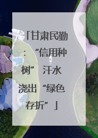甘肃民勤：“信用种树” 汗水浇出“绿色存折”