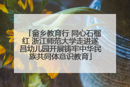 畲乡教育行 同心石榴红 浙江师范大学走进遂昌幼儿园开展铸牢中华民族共同体意识教育
