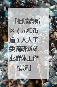 相城高新区（元和街道）人大工委调研新就业群体工作情况