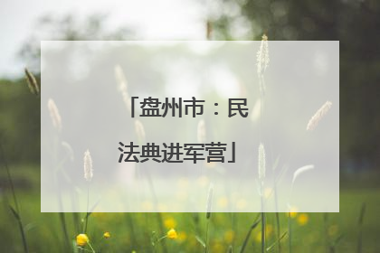 盘州市：民法典进军营
