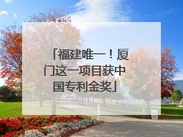 福建唯一！厦门这一项目获中国专利金奖