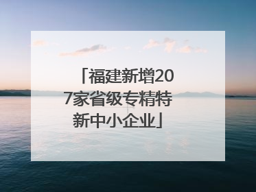 福建新增207家省级专精特新中小企业
