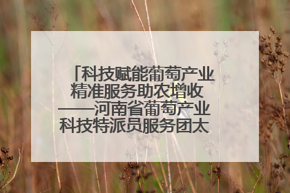 科技赋能葡萄产业 精准服务助农增收——河南省葡萄产业科技特派员服务团太康县科技服务纪实