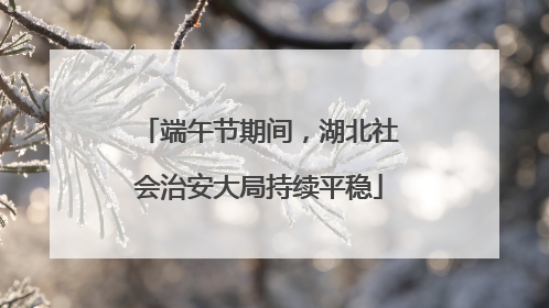 端午节期间，湖北社会治安大局持续平稳