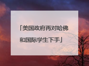 美国政府再对哈佛和国际学生下手