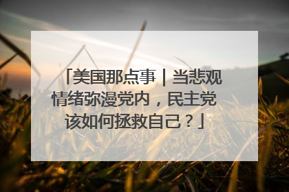 美国那点事｜当悲观情绪弥漫党内，民主党该如何拯救自己？