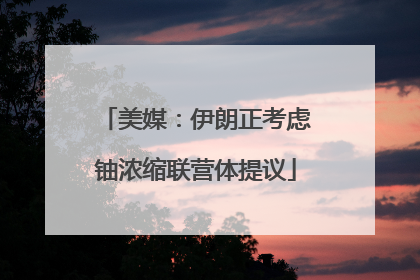 美媒：伊朗正考虑铀浓缩联营体提议