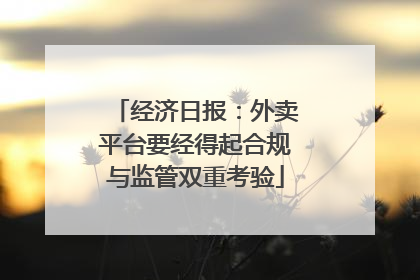 经济日报：外卖平台要经得起合规与监管双重考验