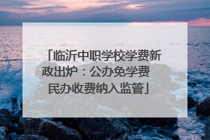 临沂中职学校学费新政出炉：公办免学费 民办收费纳入监管