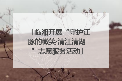 临湘开展“守护江豚的微笑·清江清湖”志愿服务活动