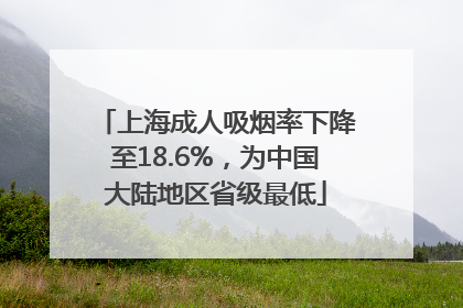 上海成人吸烟率下降至18.6%,为中国大陆地区省级最低