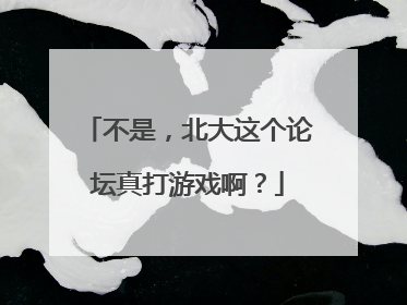 不是，北大这个论坛真打游戏啊？