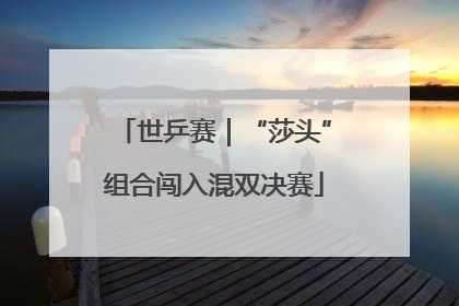 世乒赛｜“莎头”组合闯入混双决赛