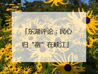东湖评论：民心归“宿”在峡江