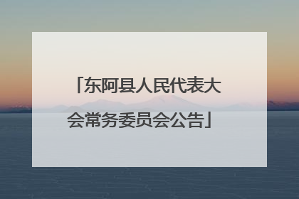 东阿县人民代表大会常务委员会公告