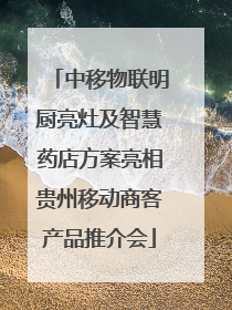 中移物联明厨亮灶及智慧药店方案亮相贵州移动商客产品推介会