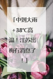 中到大雨+38℃高温！江苏出梅有消息了！