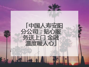 中国人寿安阳分公司：贴心服务送上门 金融温度暖人心