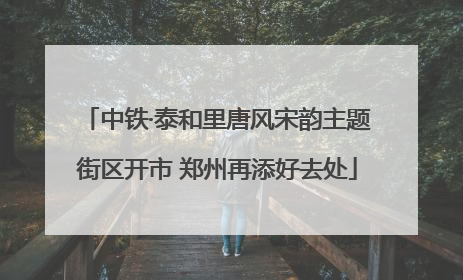 中铁·泰和里唐风宋韵主题街区开市 郑州再添好去处