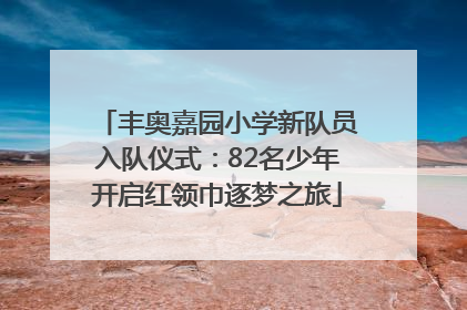 丰奥嘉园小学新队员入队仪式：82名少年开启红领巾逐梦之旅