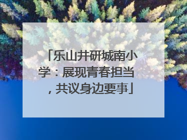 乐山井研城南小学：展现青春担当，共议身边要事