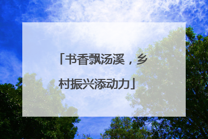 书香飘汤溪，乡村振兴添动力