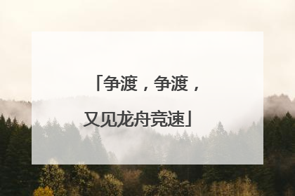 争渡，争渡，又见龙舟竞速