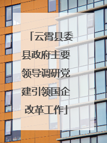云霄县委县政府主要领导调研党建引领国企改革工作