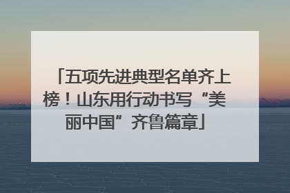 五项先进典型名单齐上榜！山东用行动书写“美丽中国”齐鲁篇章