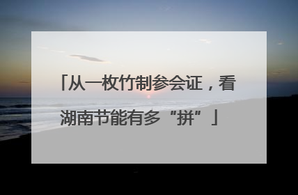从一枚竹制参会证，看湖南节能有多“拼”