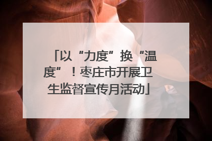 以“力度”换“温度”！枣庄市开展卫生监督宣传月活动